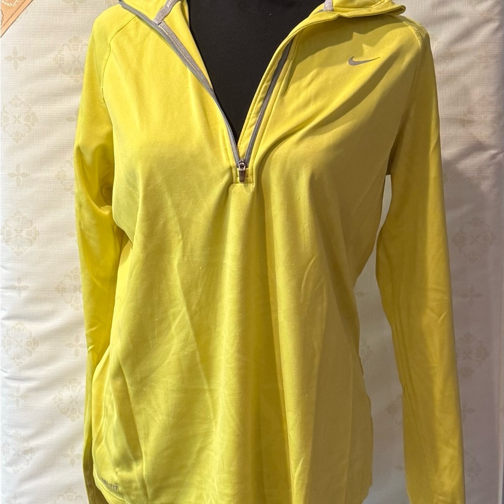 Nike Yellow Relaxed Zip-Up Sweatshirt